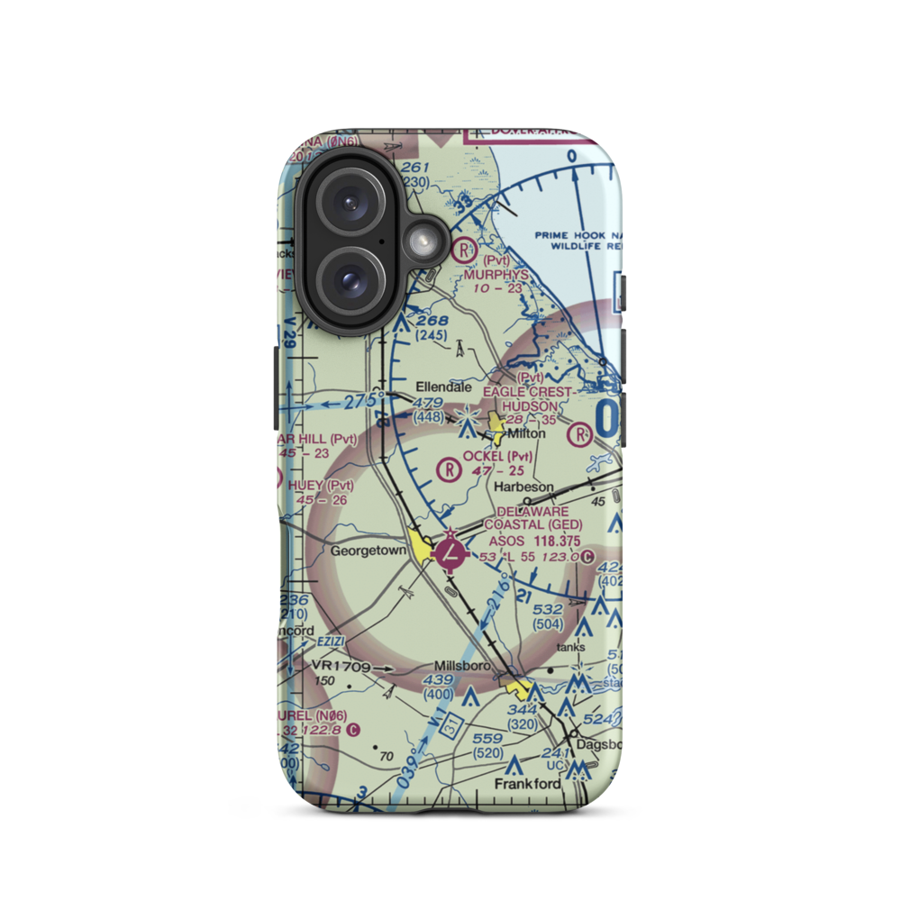 Ockel Farms Airport (DE23) VFR Sectional  Tough iPhone Case iPhone 16 model shown