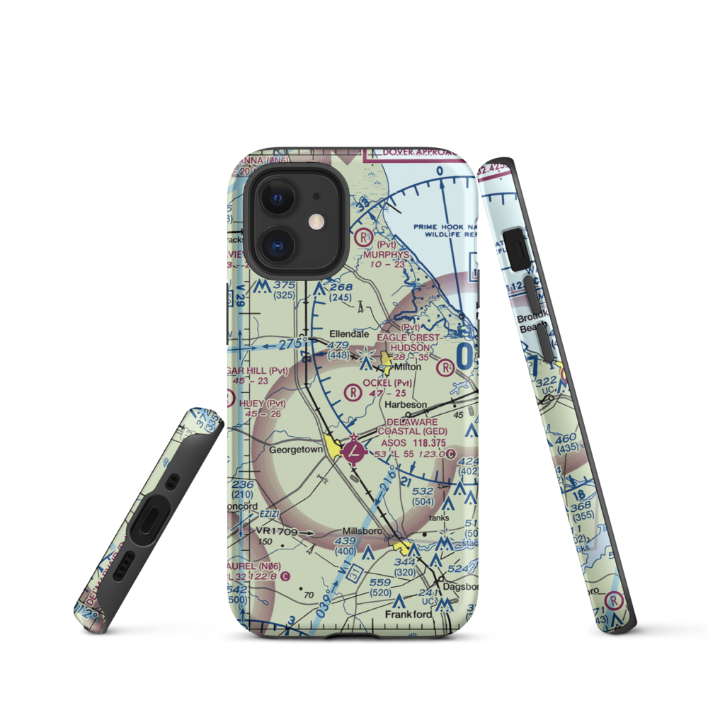 Ockel Farms Airport (DE23) VFR Sectional  Tough iPhone Case iPhone 12 mini model shown