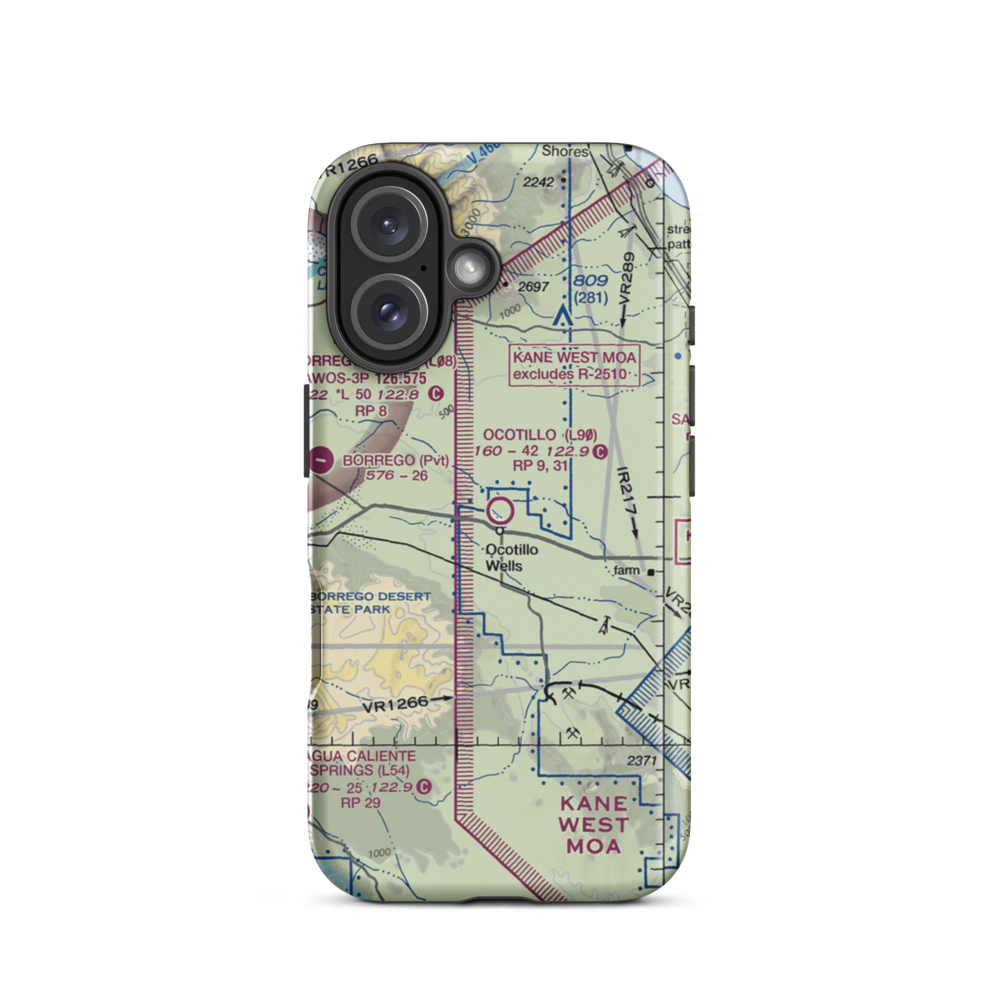 Ocotillo Airport (L90) VFR Sectional  Tough iPhone Case iPhone 16 model shown