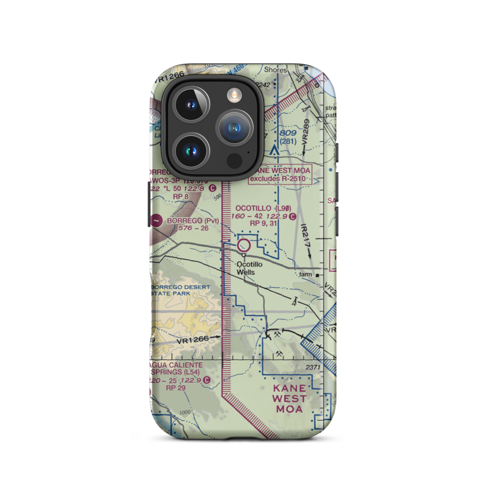 Ocotillo Airport (L90) VFR Sectional  Tough iPhone Case iPhone 16 Pro model shown