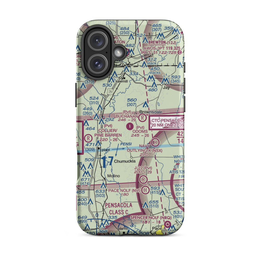 Odom's Flying Service Airport (50FL) VFR Sectional  Tough iPhone Case iPhone 16 Plus model shown