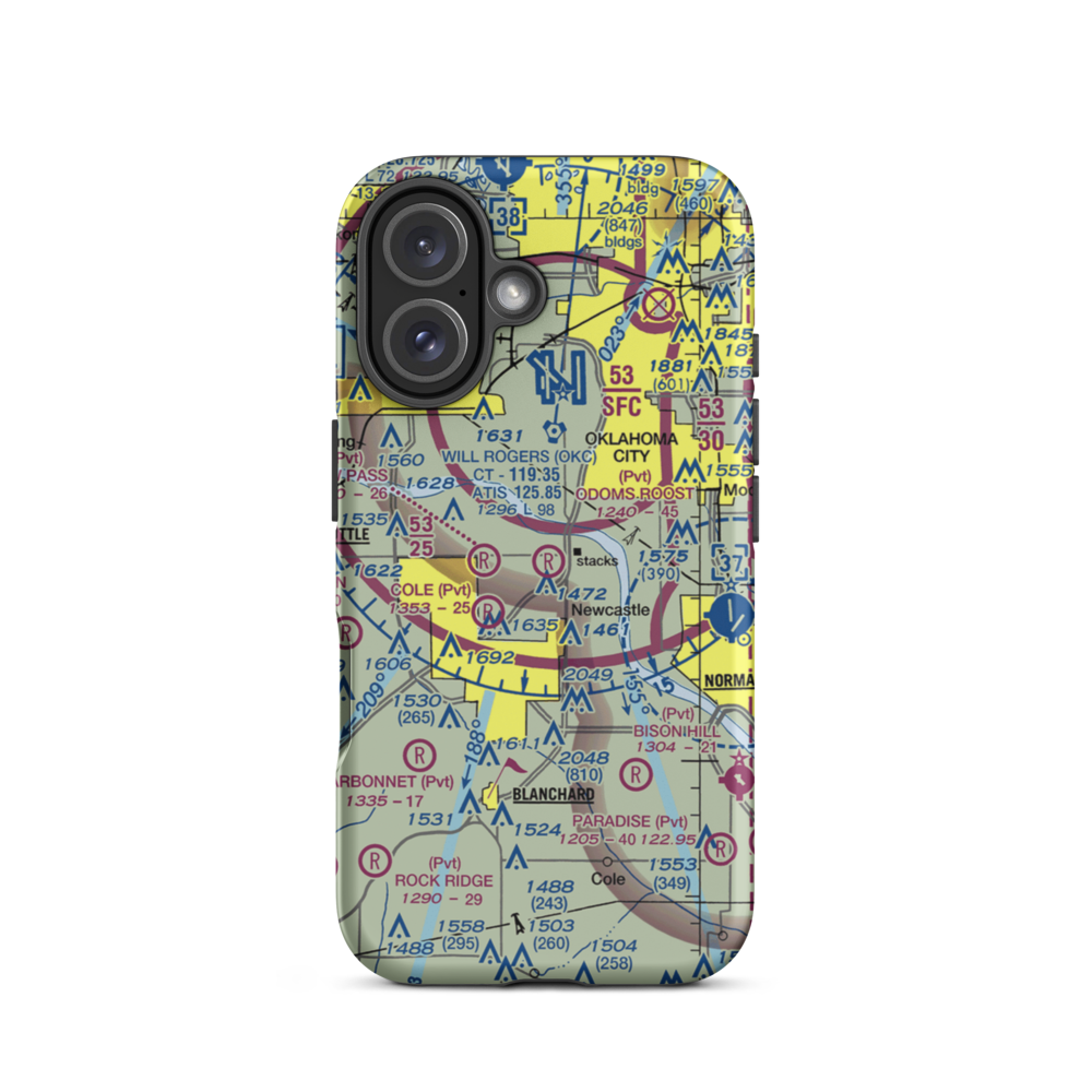 Odom's Roost Airport (76OK) VFR Sectional  Tough iPhone Case iPhone 16 model shown