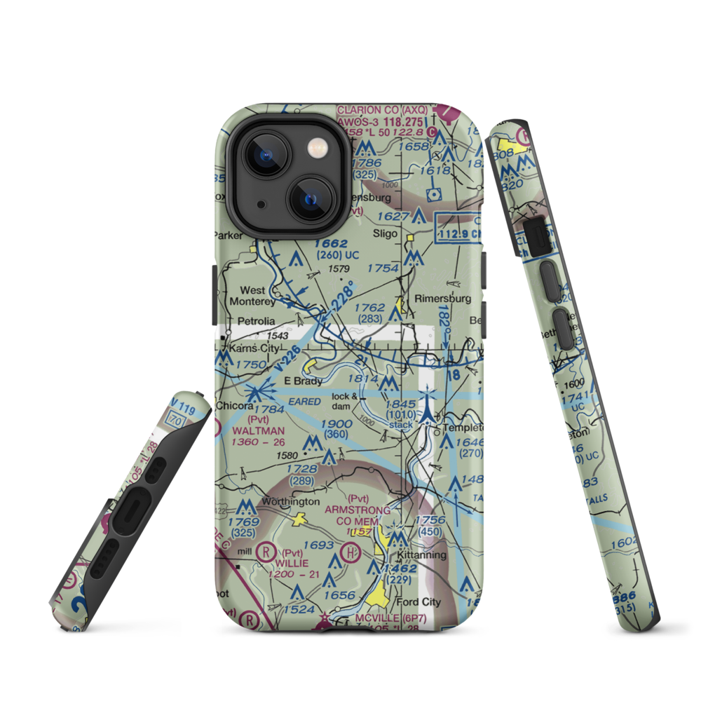 Offutt Acres Airport (PN02) VFR Sectional  Tough iPhone Case iPhone 14 model shown