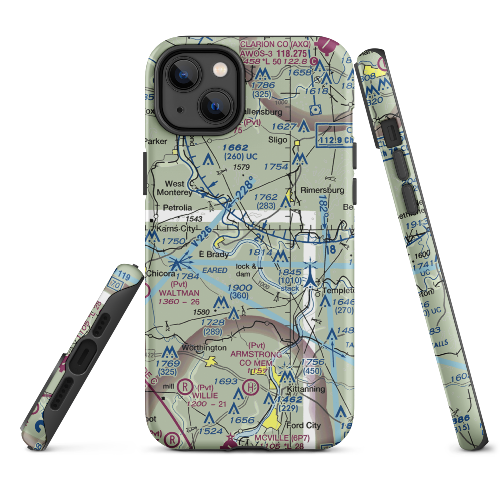 Offutt Acres Airport (PN02) VFR Sectional  Tough iPhone Case iPhone 14 Plus model shown