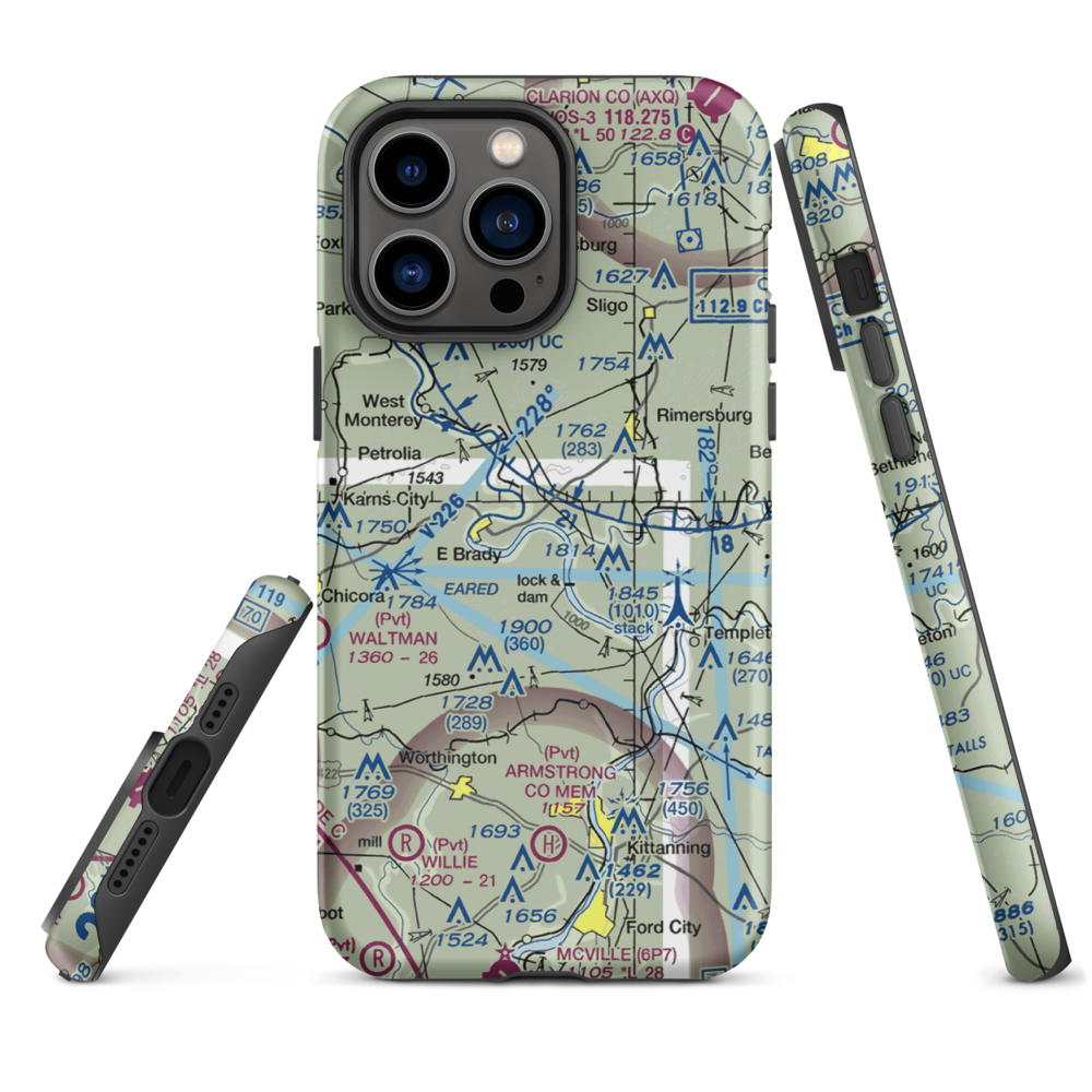 Offutt Acres Airport (PN02) VFR Sectional  Tough iPhone Case iPhone 14 Pro Max model shown