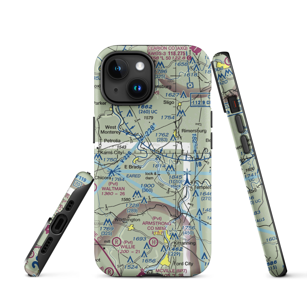 Offutt Acres Airport (PN02) VFR Sectional  Tough iPhone Case iPhone 15 model shown