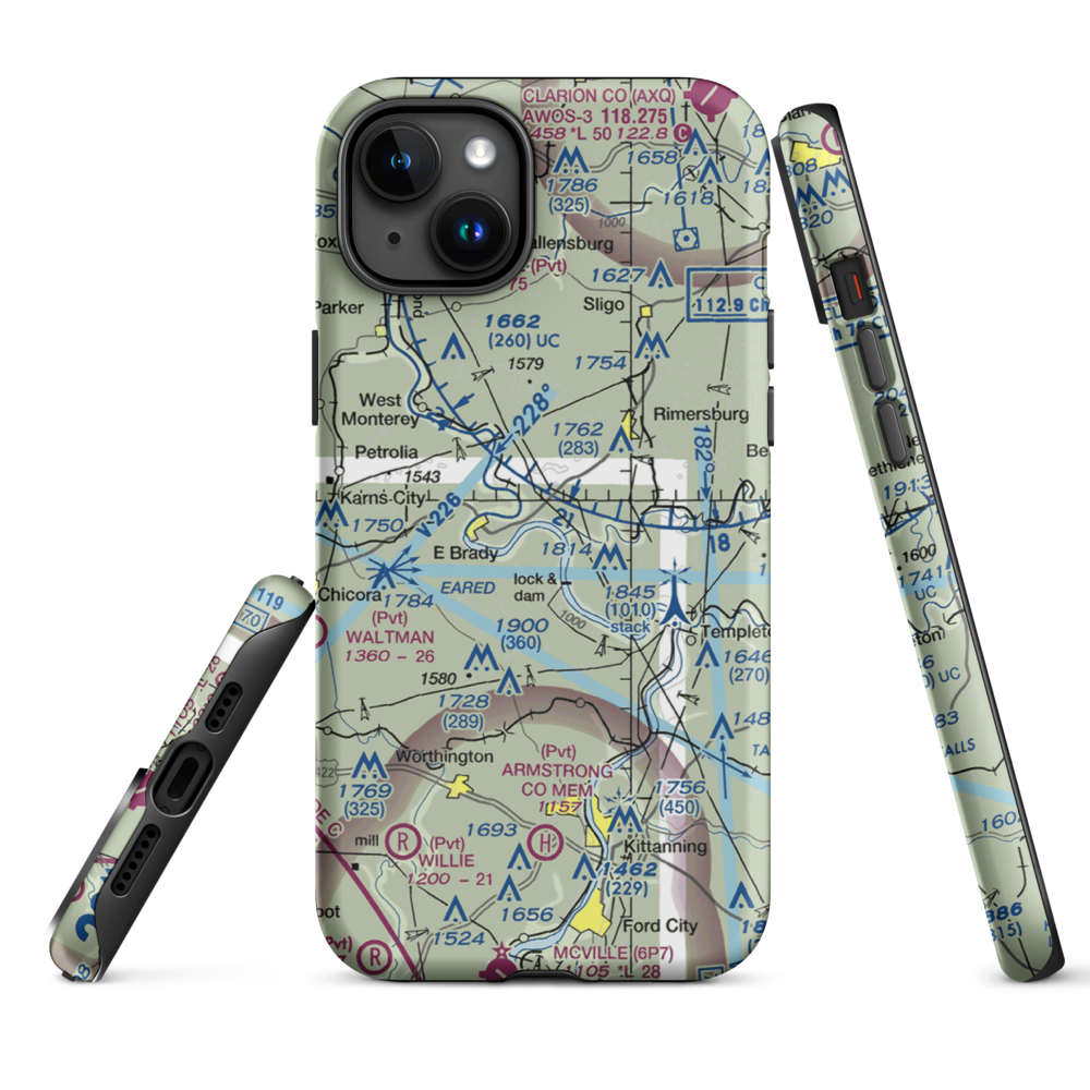 Offutt Acres Airport (PN02) VFR Sectional  Tough iPhone Case iPhone 15 Plus model shown