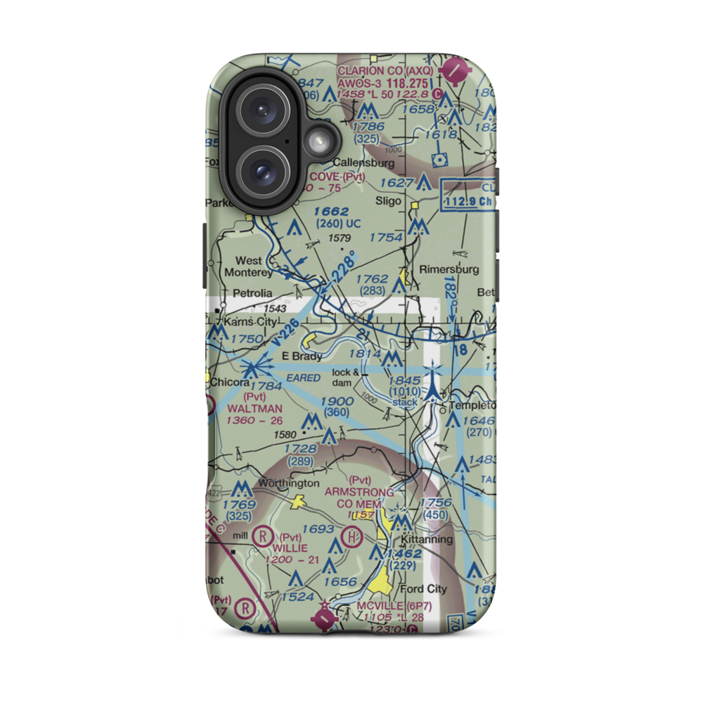 Offutt Acres Airport (PN02) VFR Sectional  Tough iPhone Case iPhone 16 Plus model shown