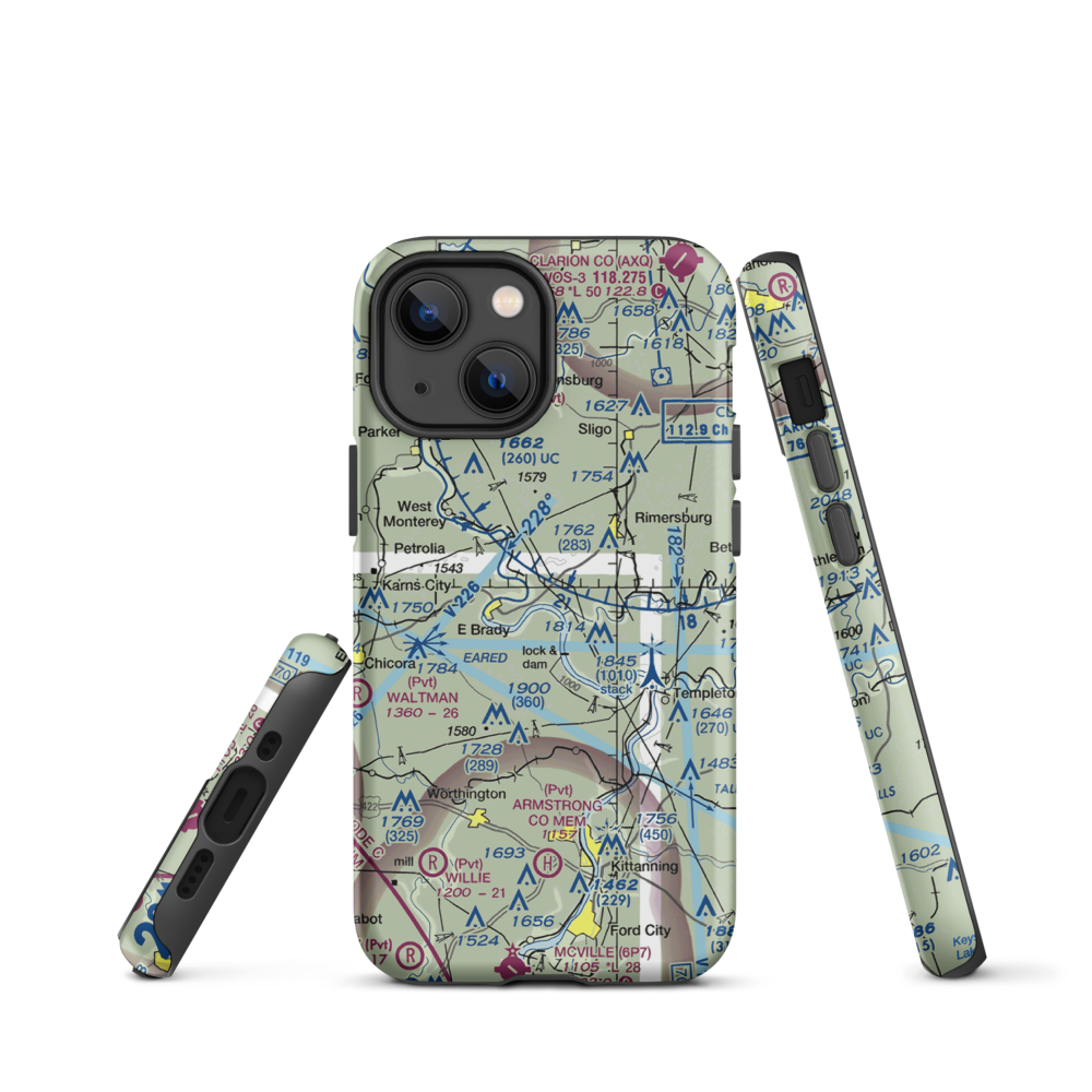 Offutt Acres Airport (PN02) VFR Sectional  Tough iPhone Case iPhone 13 mini model shown