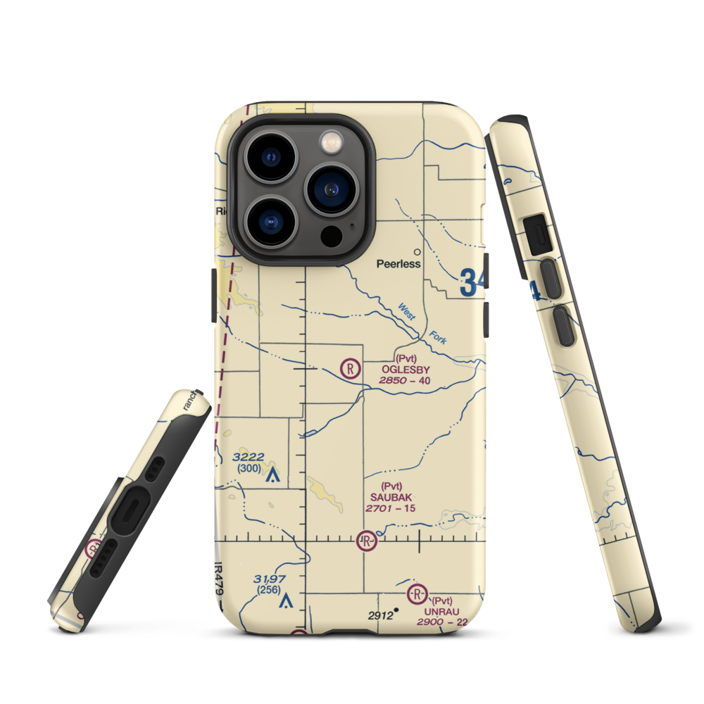 Oglesby Farms Inc Airport (MT87) VFR Sectional  Tough iPhone Case iPhone 13 Pro model shown