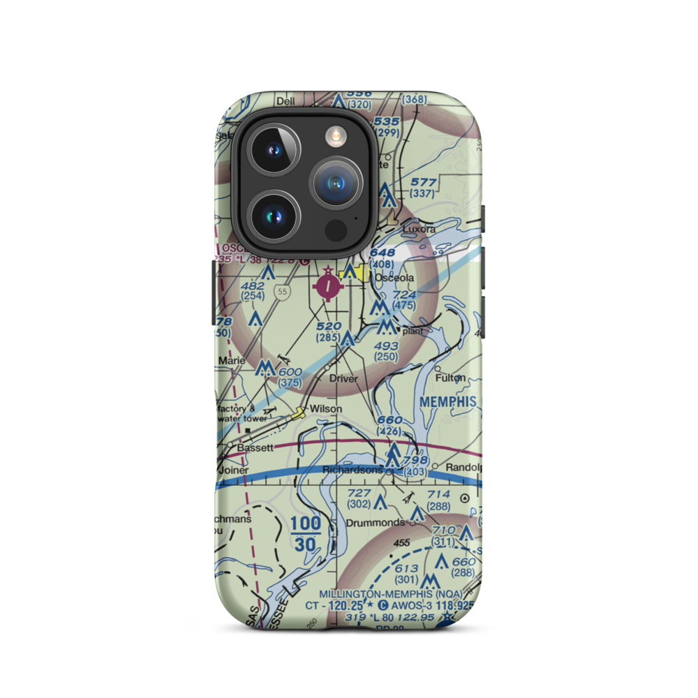 Ohlendorf Airport (93AR) VFR Sectional  Tough iPhone Case iPhone 16 Pro model shown