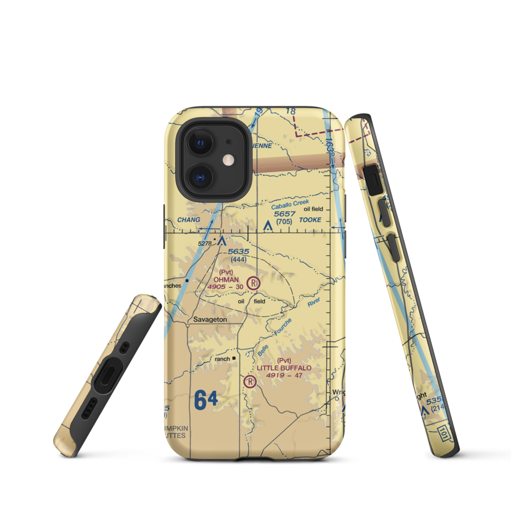 Ohman Ranch Airport (WY12) VFR Sectional  Tough iPhone Case iPhone 12 mini model shown