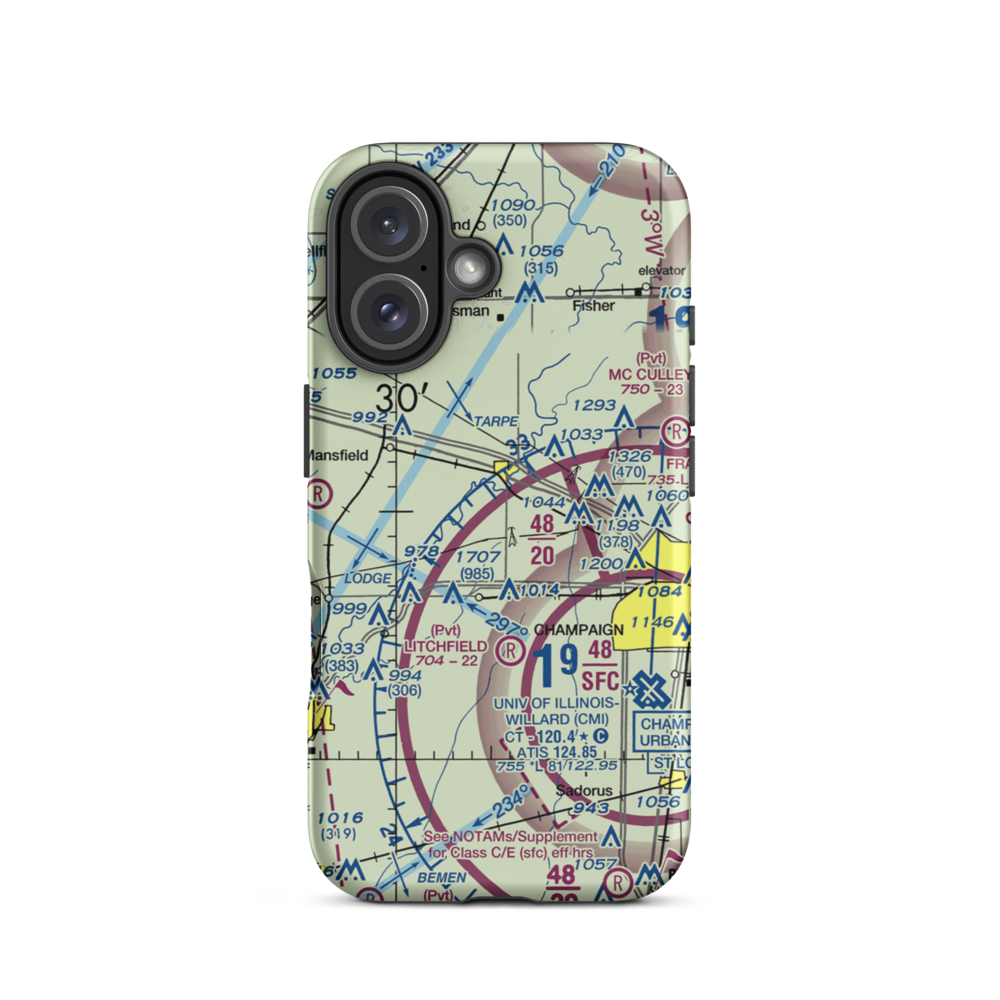 Oink Acres Airport (17LL) VFR Sectional  Tough iPhone Case iPhone 16 model shown