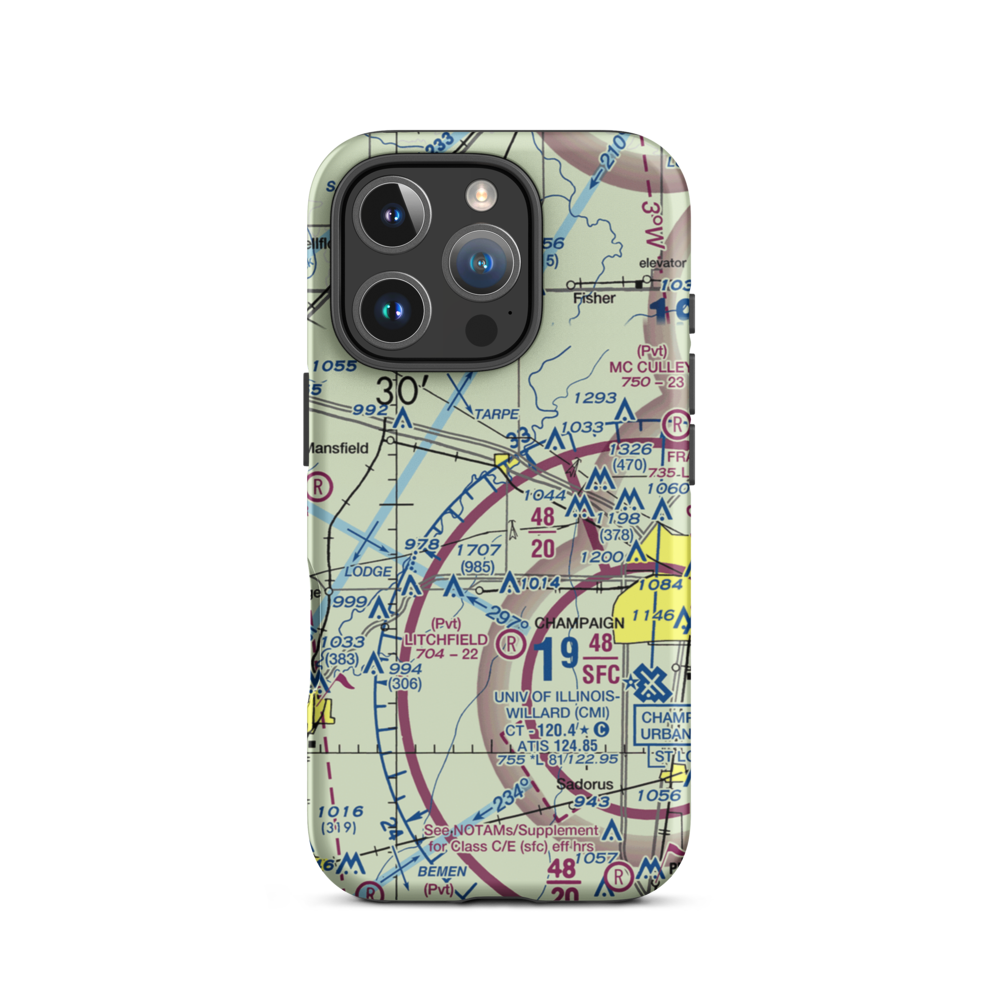 Oink Acres Airport (17LL) VFR Sectional  Tough iPhone Case iPhone 16 Pro model shown