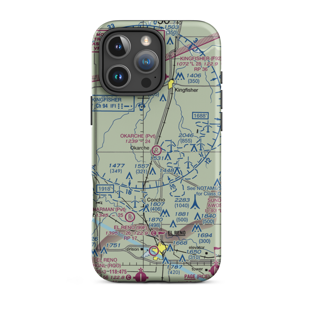 Okarche Airport (3OK1) VFR Sectional  Tough iPhone Case iPhone 16 Pro Max model shown