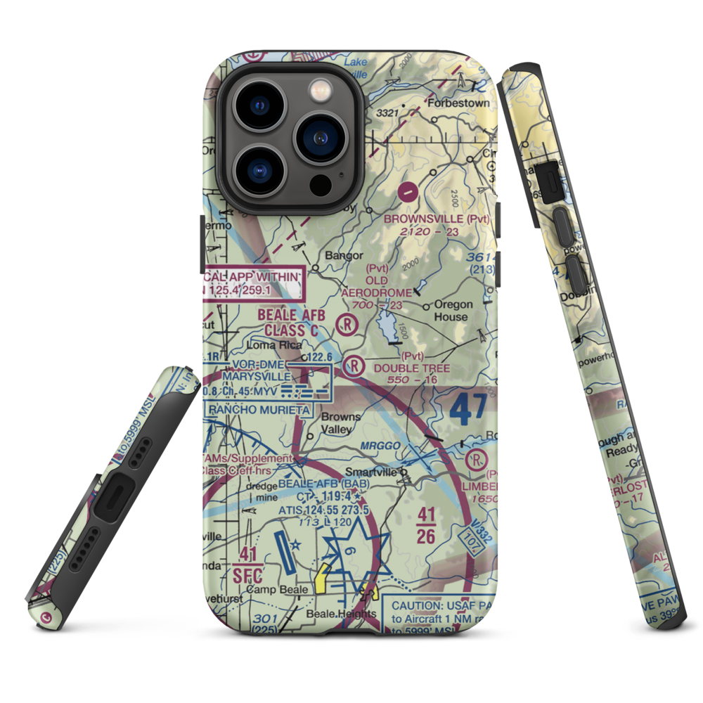 Old Aerodrome (9CL7) VFR Sectional  Tough iPhone Case iPhone 13 Pro Max model shown