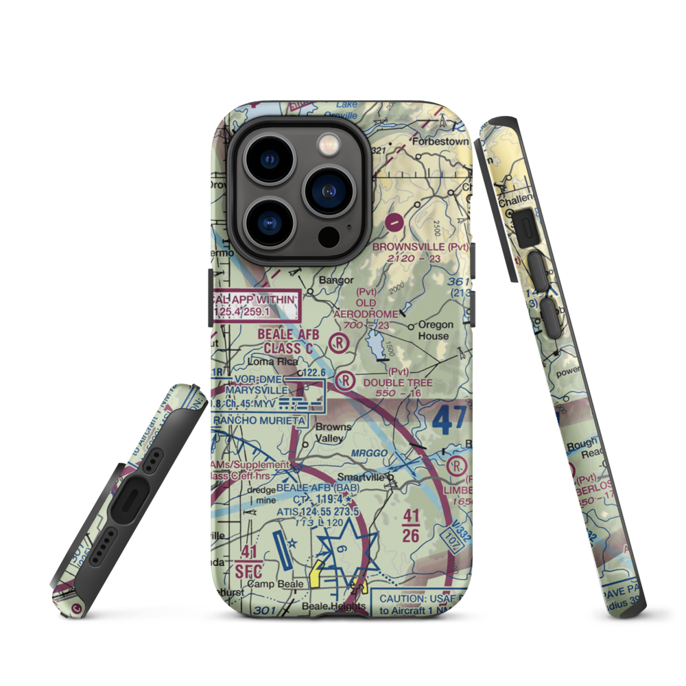 Old Aerodrome (9CL7) VFR Sectional  Tough iPhone Case iPhone 14 Pro model shown