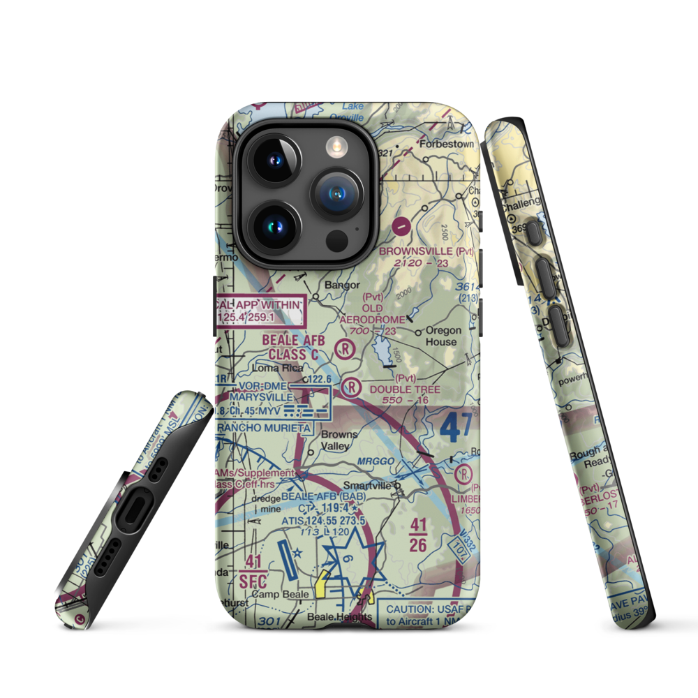 Old Aerodrome (9CL7) VFR Sectional  Tough iPhone Case iPhone 15 Pro model shown