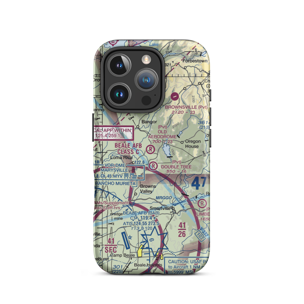 Old Aerodrome (9CL7) VFR Sectional  Tough iPhone Case iPhone 16 Pro model shown