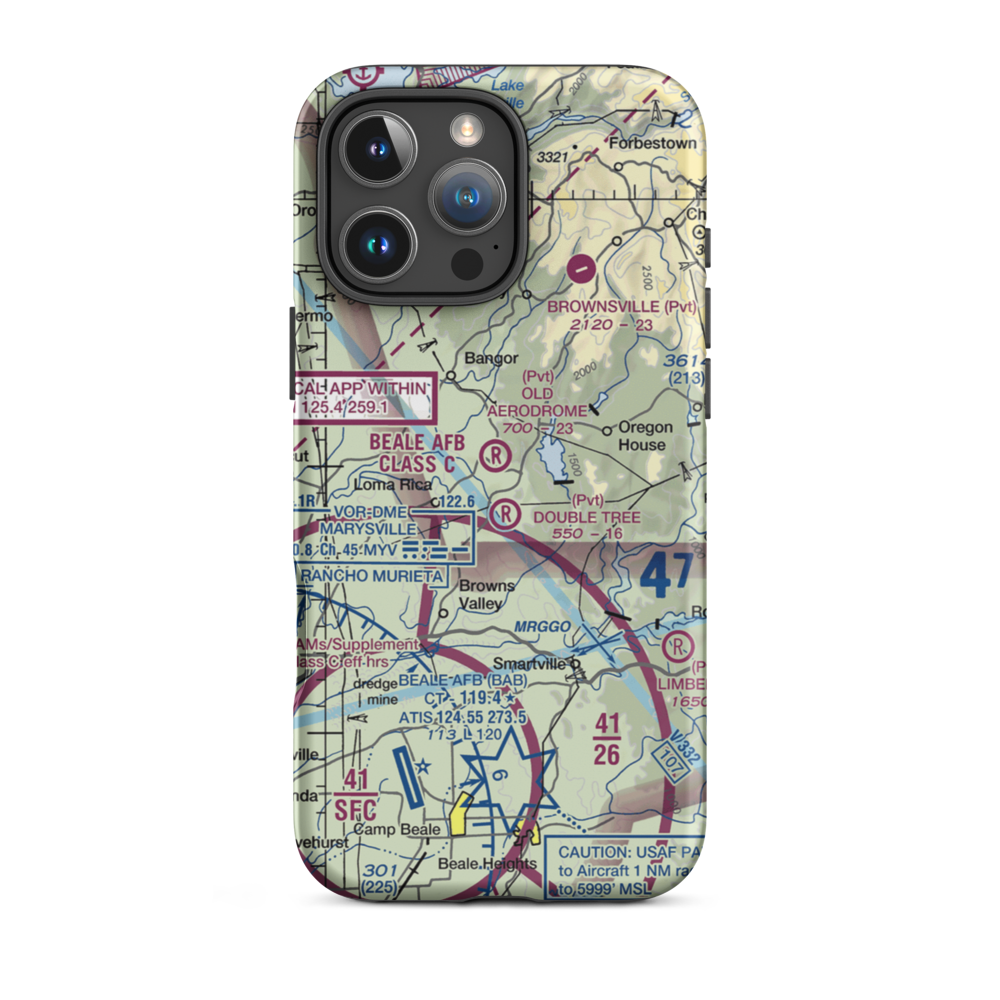 Old Aerodrome (9CL7) VFR Sectional  Tough iPhone Case iPhone 16 Pro Max model shown