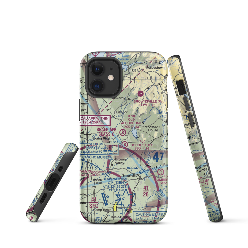 Old Aerodrome (9CL7) VFR Sectional  Tough iPhone Case iPhone 12 mini model shown
