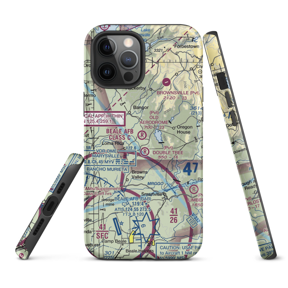Old Aerodrome (9CL7) VFR Sectional  Tough iPhone Case iPhone 12 Pro Max model shown