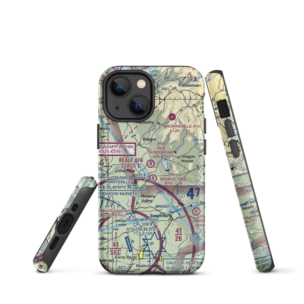 Old Aerodrome (9CL7) VFR Sectional  Tough iPhone Case iPhone 13 mini model shown