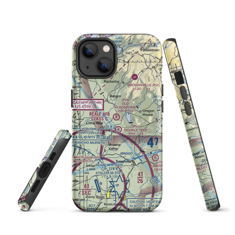 Old Aerodrome (9CL7) VFR Sectional  Tough iPhone Case iPhone 13 model shown
