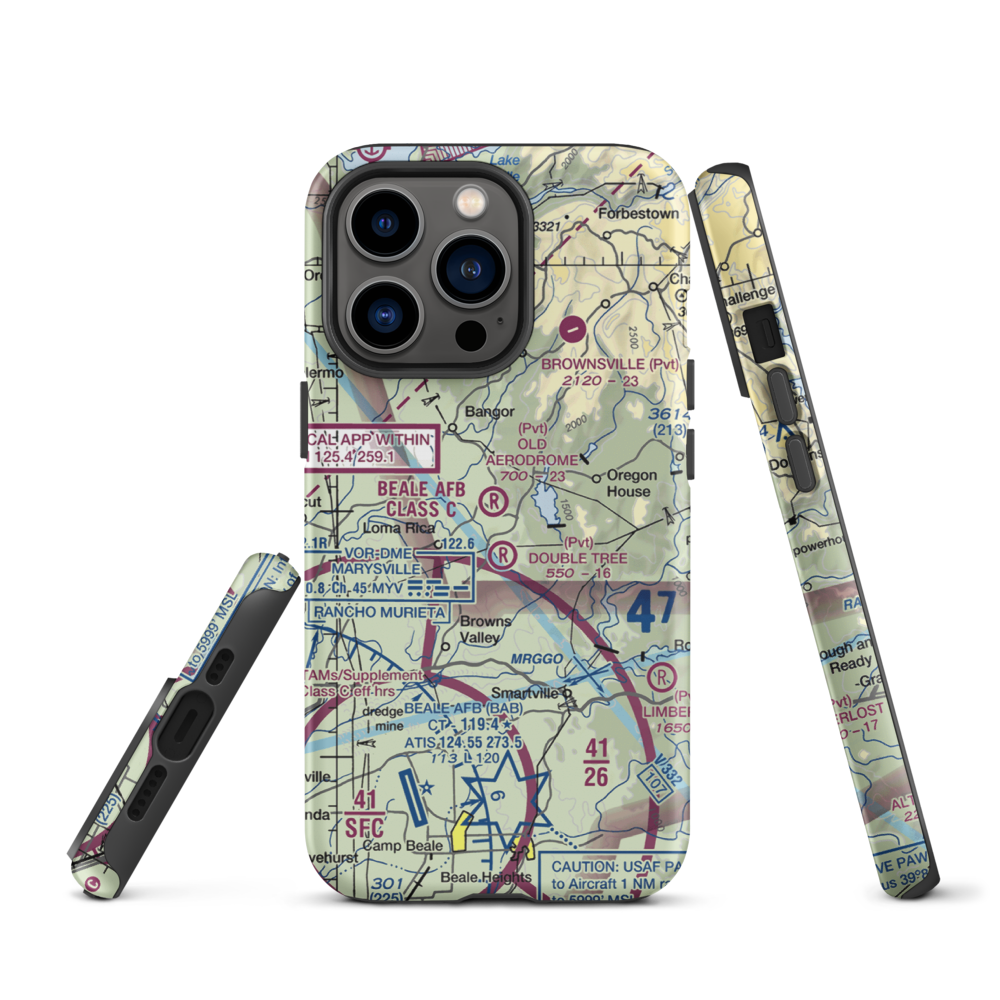 Old Aerodrome (9CL7) VFR Sectional  Tough iPhone Case iPhone 13 Pro model shown