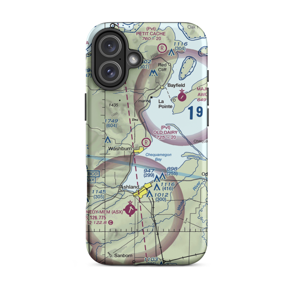 Old Dairy Airport (3WN2) VFR Sectional  Tough iPhone Case iPhone 16 Plus model shown