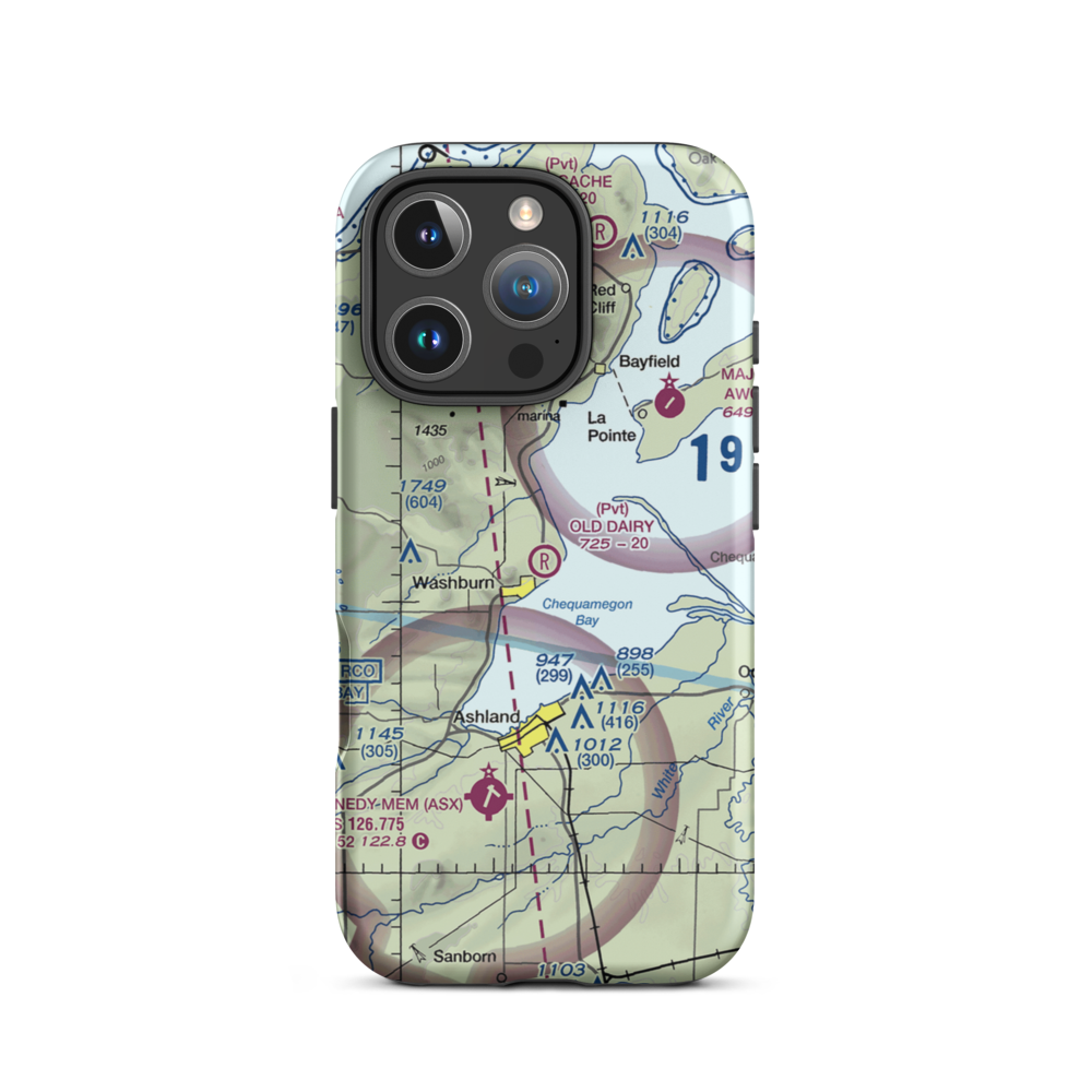 Old Dairy Airport (3WN2) VFR Sectional  Tough iPhone Case iPhone 16 Pro model shown