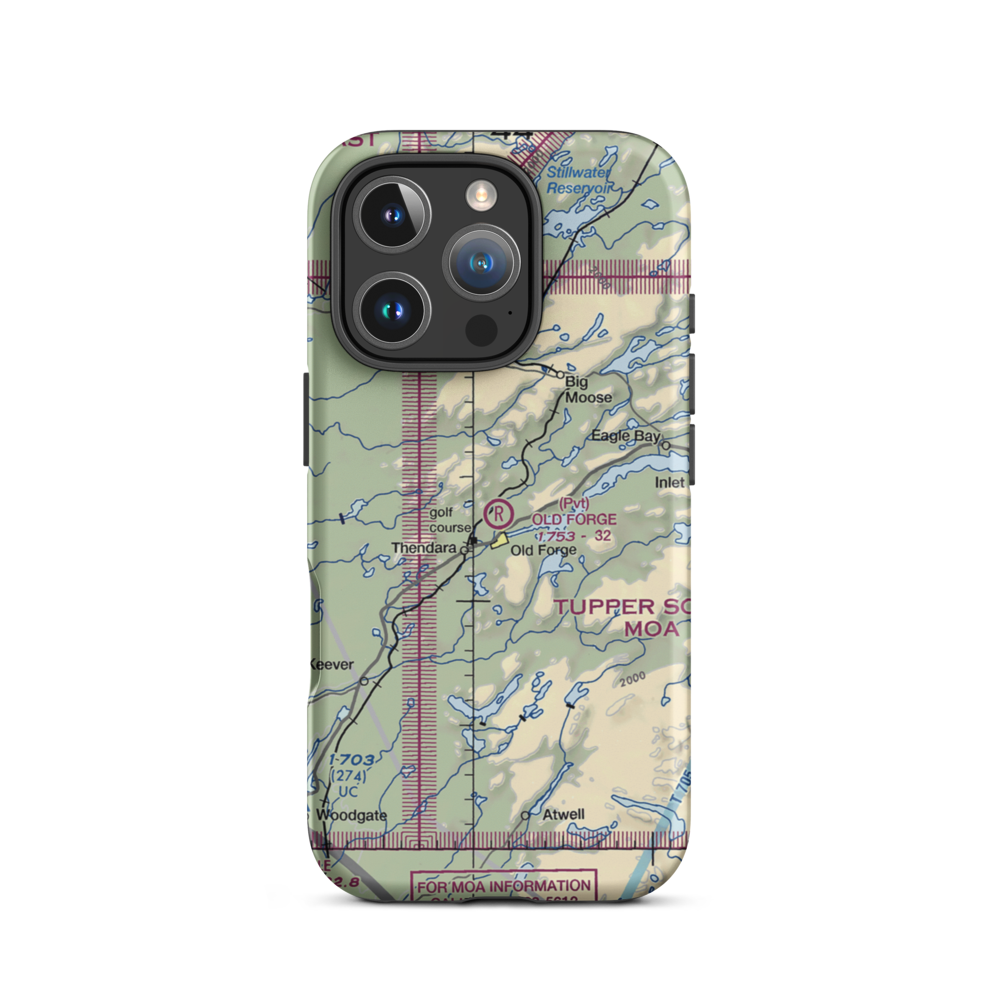 Old Forge Airport (NK26) VFR Sectional  Tough iPhone Case iPhone 16 Pro model shown
