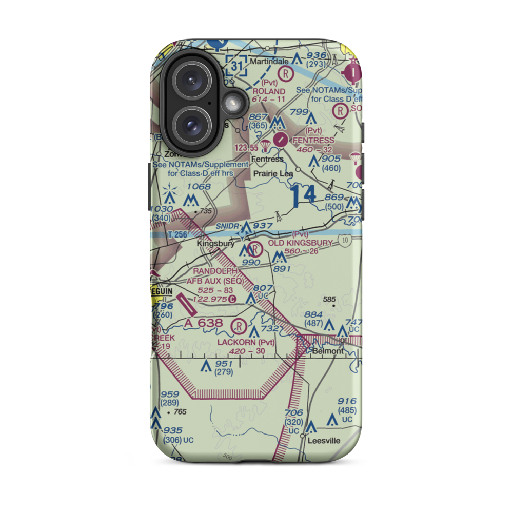 Old Kingsbury Aerodrome (85TE) VFR Sectional  Tough iPhone Case iPhone 16 Plus model shown