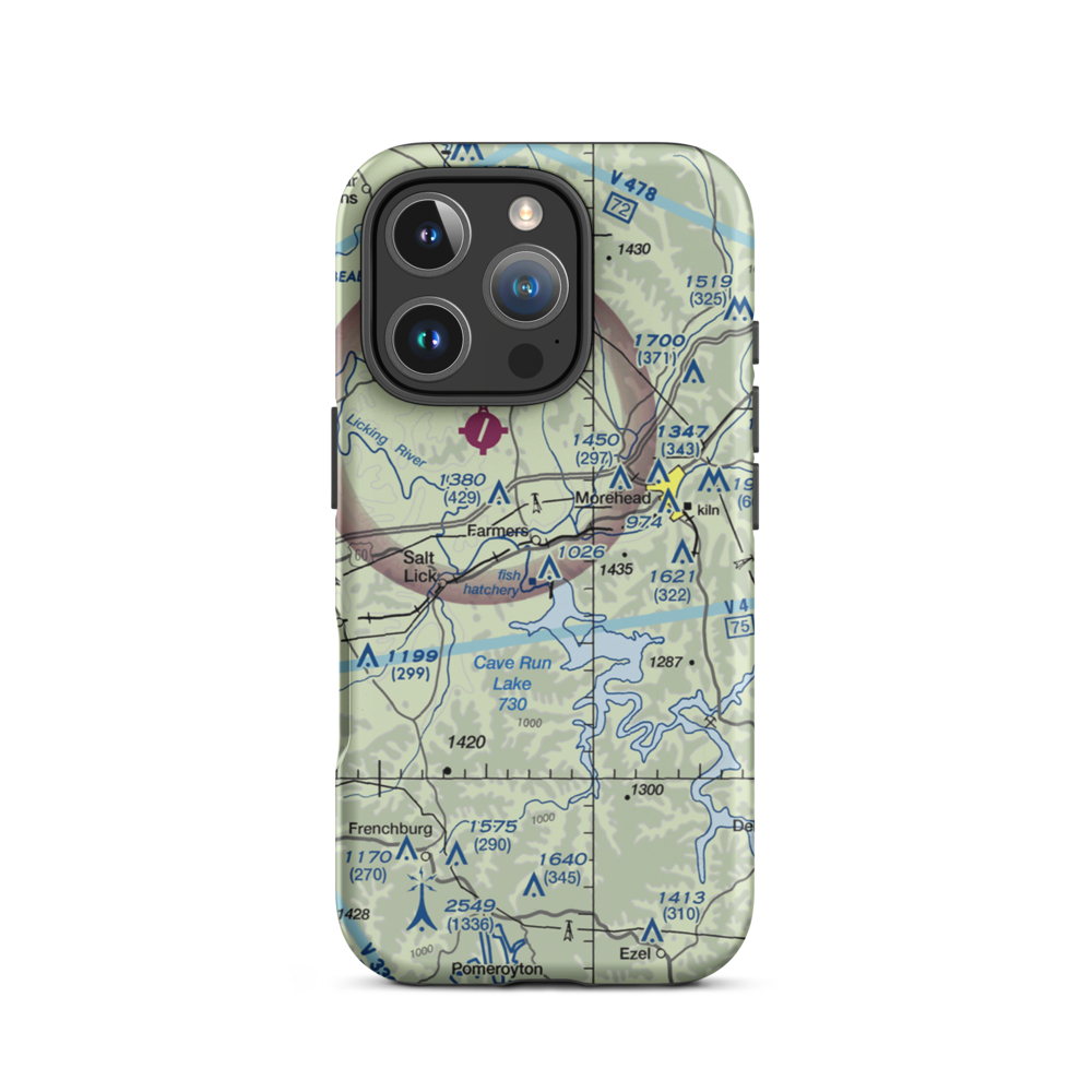 Old Morehead-Rowan County Airport (I32) VFR Sectional  Tough iPhone Case iPhone 16 Pro model shown