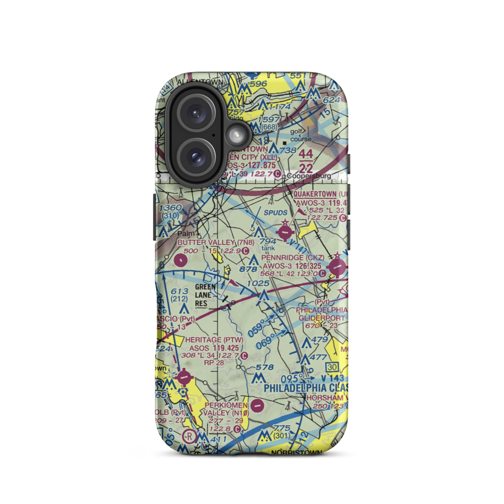 Old Plains Airport (9PA2) VFR Sectional  Tough iPhone Case iPhone 16 model shown