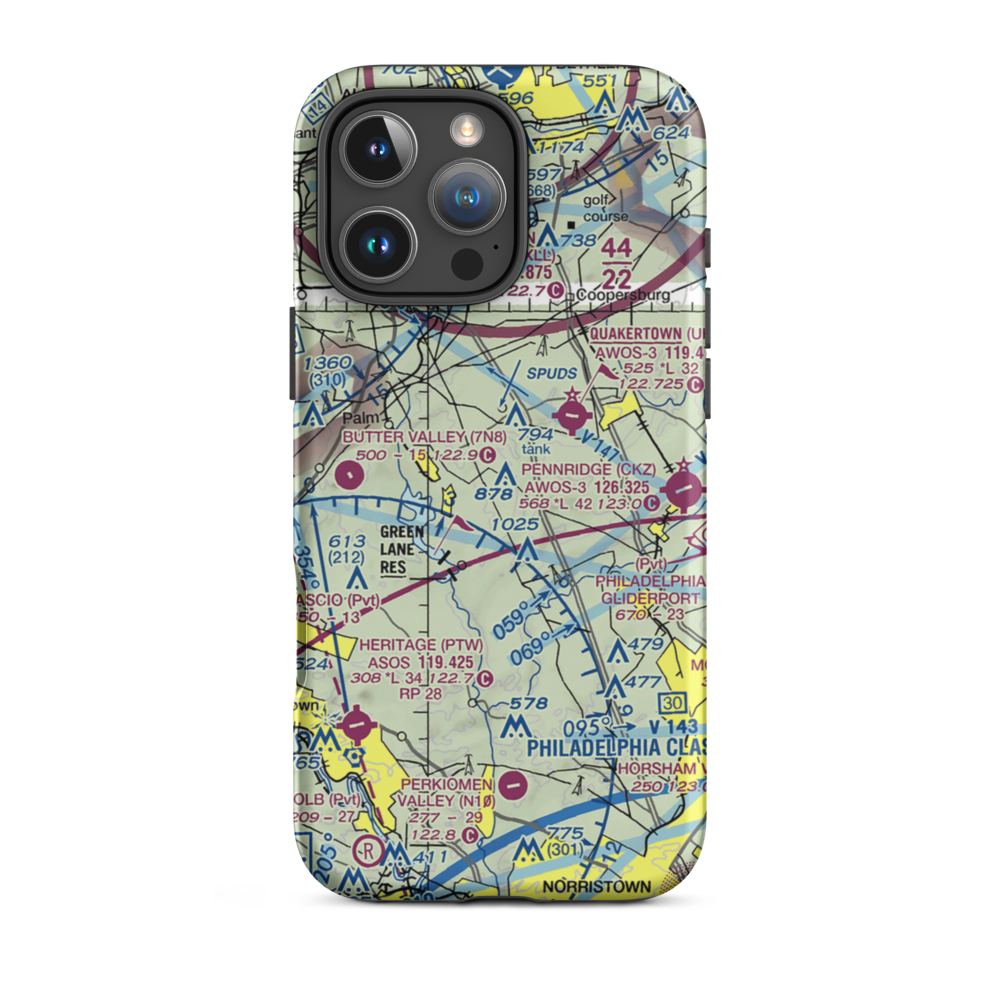 Old Plains Airport (9PA2) VFR Sectional  Tough iPhone Case iPhone 16 Pro Max model shown