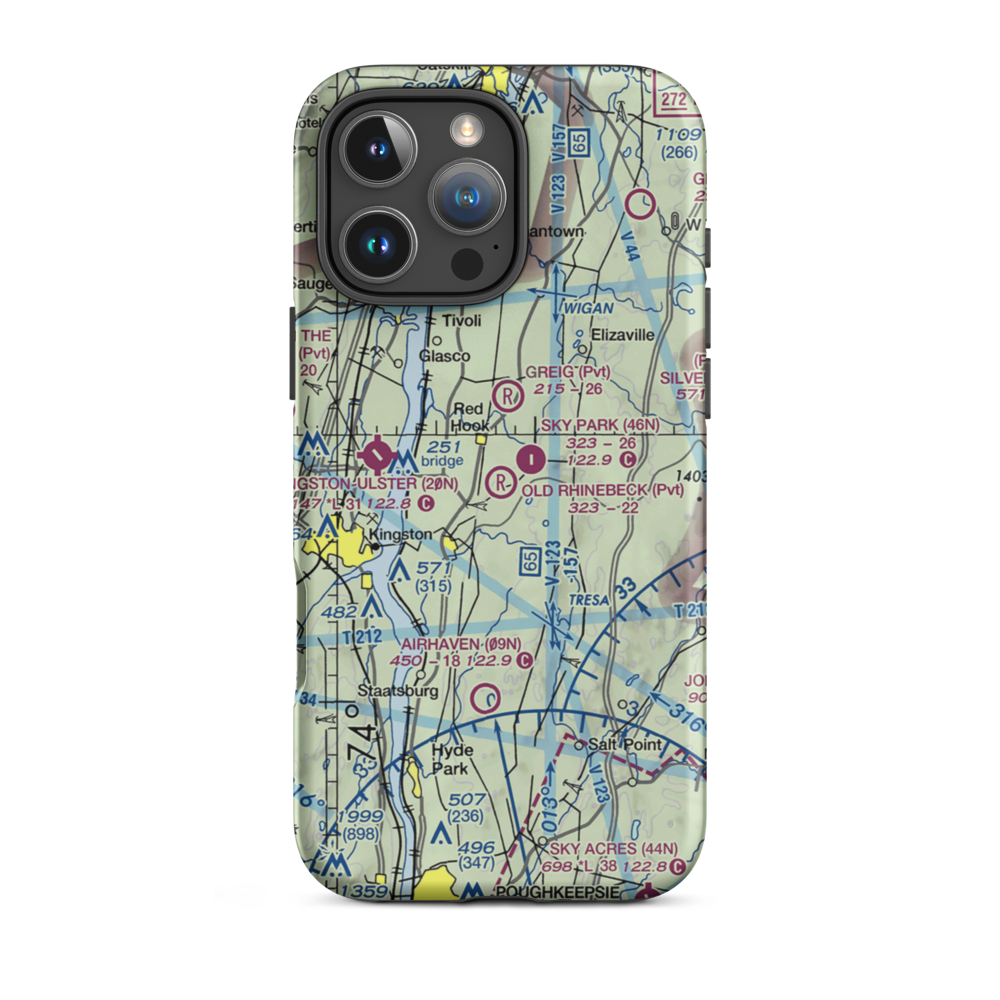 Old Rhinebeck Airport (NY94) VFR Sectional  Tough iPhone Case iPhone 16 Pro Max model shown