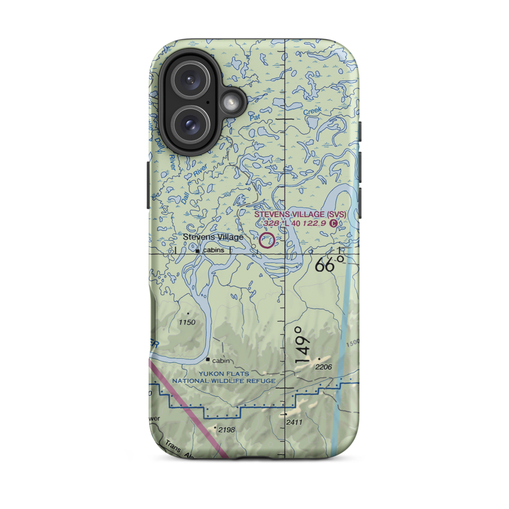 Old Stevens Village Airport (US-0272) VFR Sectional  Tough iPhone Case iPhone 16 Plus model shown