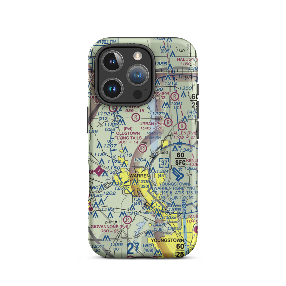 Oldstown Flying Tails Airport (81OH) VFR Sectional  Tough iPhone Case iPhone 16 Pro model shown