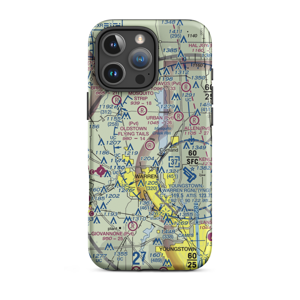 Oldstown Flying Tails Airport (81OH) VFR Sectional  Tough iPhone Case iPhone 16 Pro Max model shown