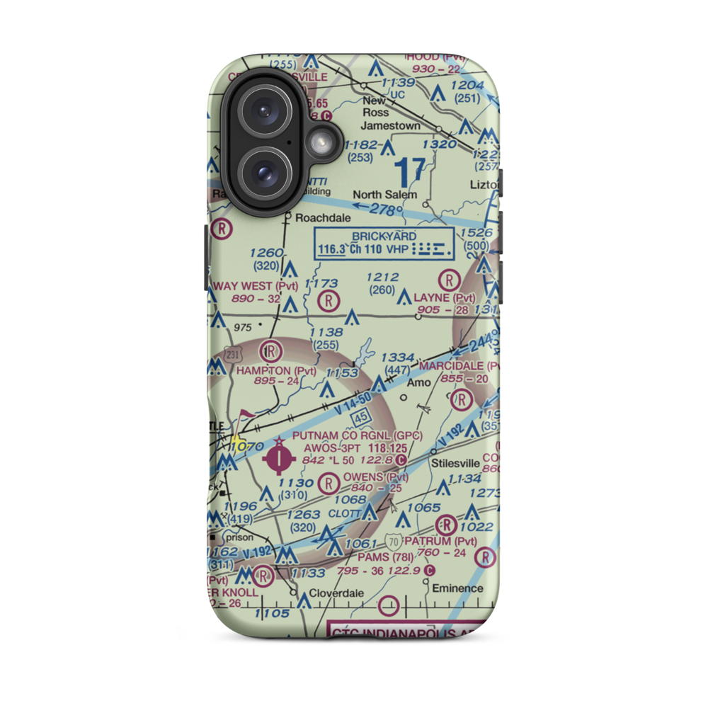 Oleo Airport (4II3) VFR Sectional  Tough iPhone Case iPhone 16 Plus model shown