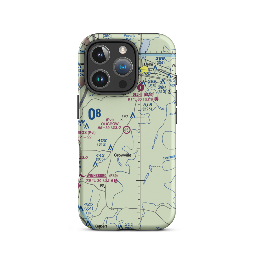 Oligrow Airport (LS15) VFR Sectional  Tough iPhone Case iPhone 16 Pro model shown