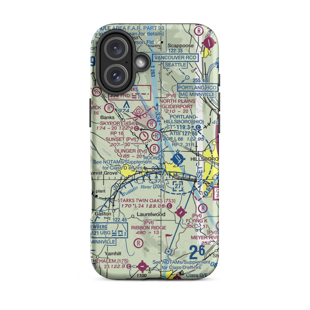 Olinger Airpark (OR81) VFR Sectional  Tough iPhone Case iPhone 16 Plus model shown