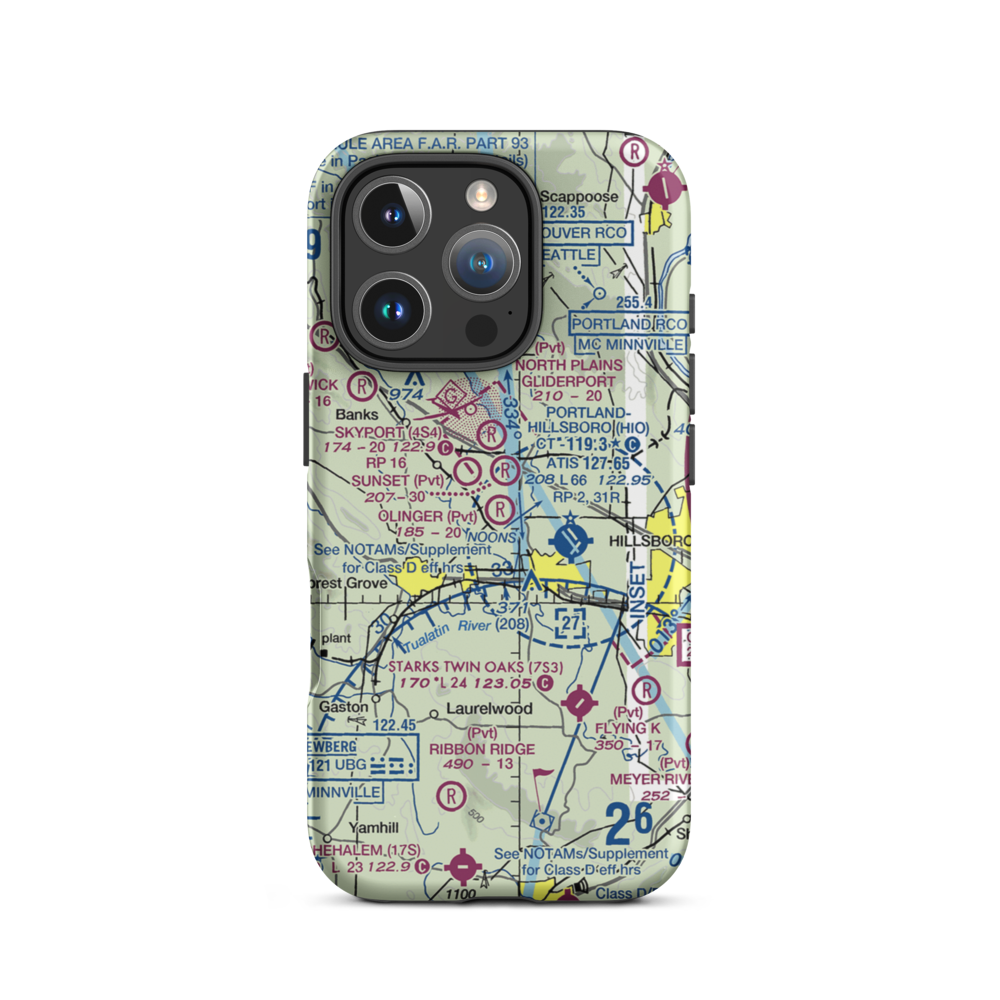 Olinger Airpark (OR81) VFR Sectional  Tough iPhone Case iPhone 16 Pro model shown