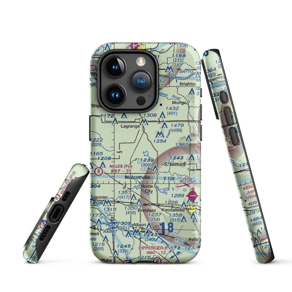 Oliver Lake Seaplane Base (4IN2) VFR Sectional  Tough iPhone Case iPhone 15 Pro model shown