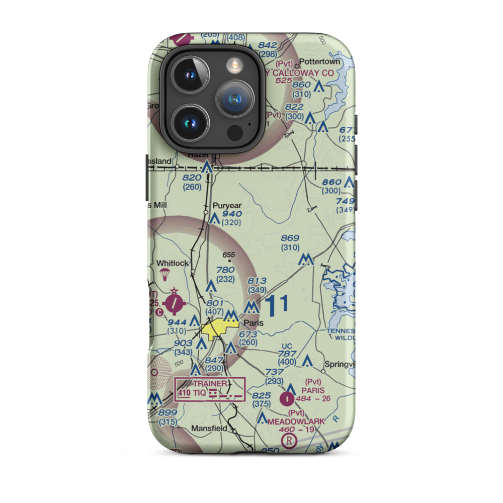 Oliver Landing Airport (42TN) VFR Sectional  Tough iPhone Case iPhone 16 Pro Max model shown