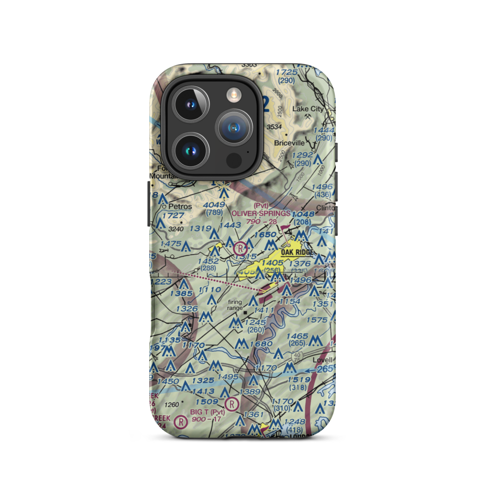Oliver Springs Inc Airport (TN08) VFR Sectional  Tough iPhone Case iPhone 16 Pro model shown