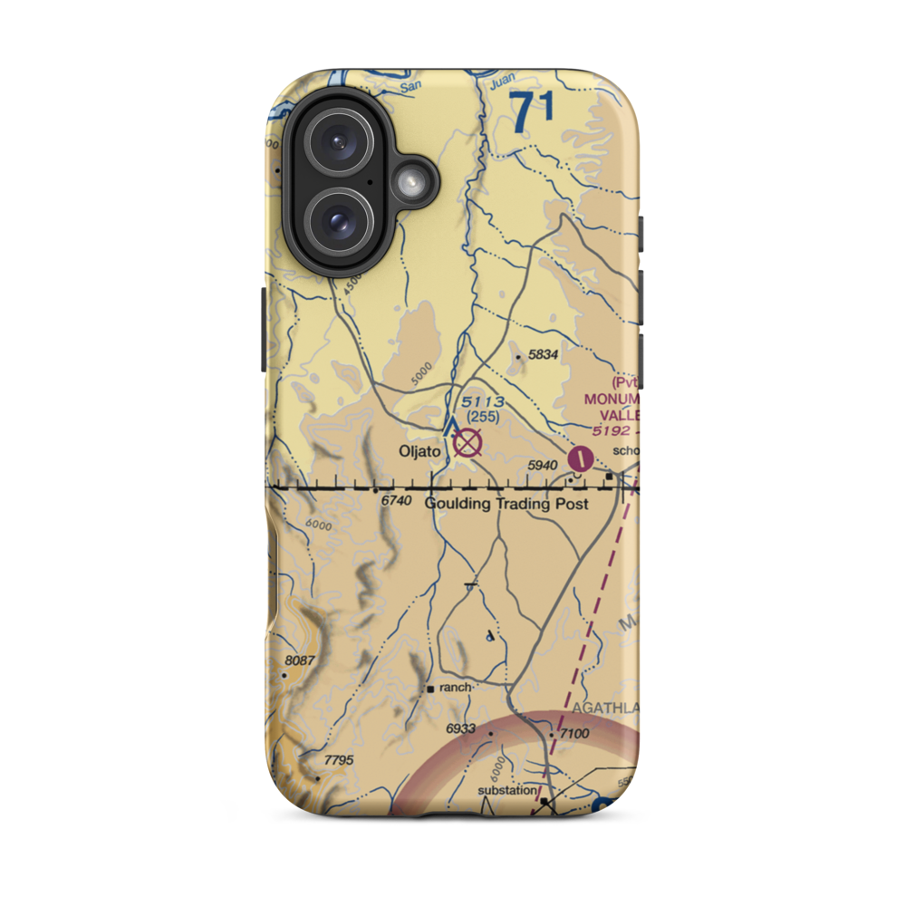 Oljato Airport (05UT) VFR Sectional  Tough iPhone Case iPhone 16 Plus model shown