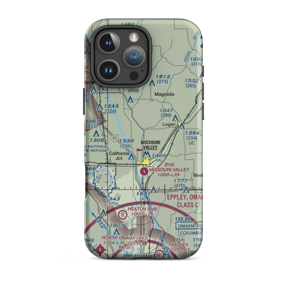 Olsen Airport (IA93) VFR Sectional  Tough iPhone Case iPhone 16 Pro Max model shown