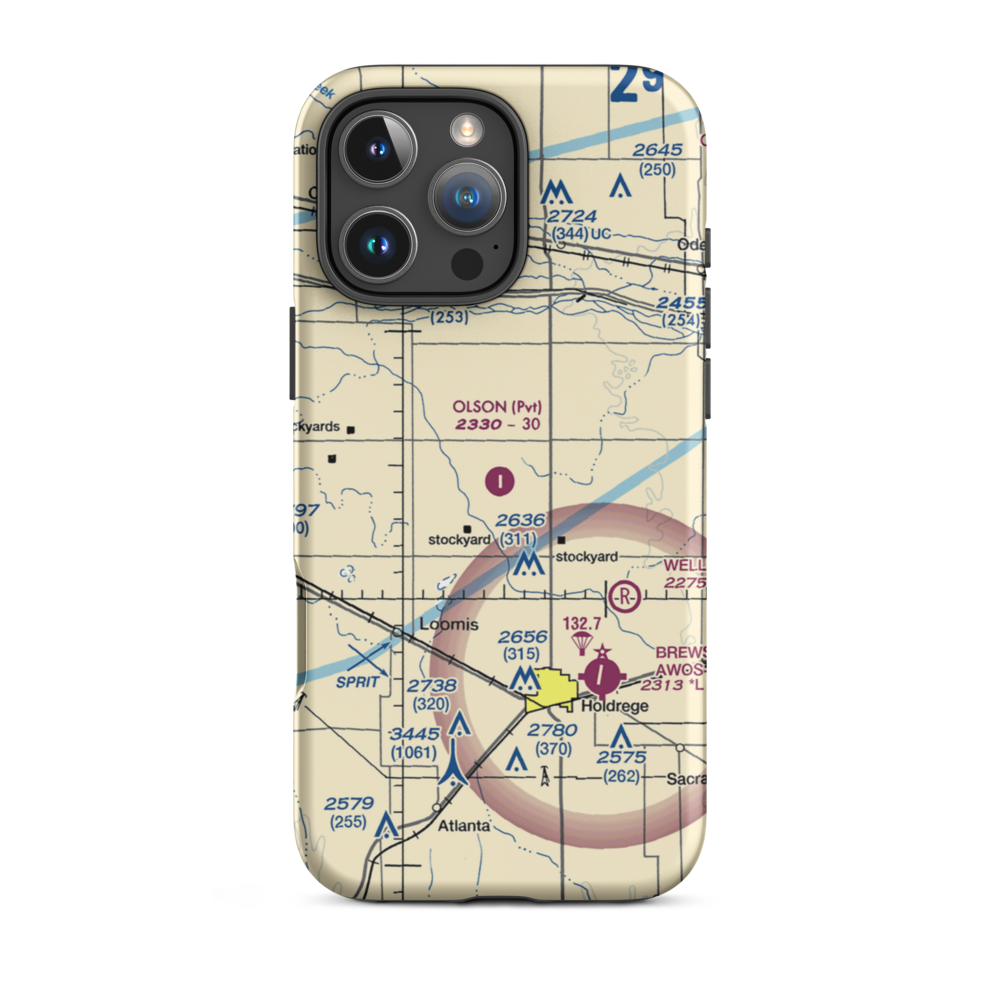 Olson Field (NE30) VFR Sectional  Tough iPhone Case iPhone 16 Pro Max model shown
